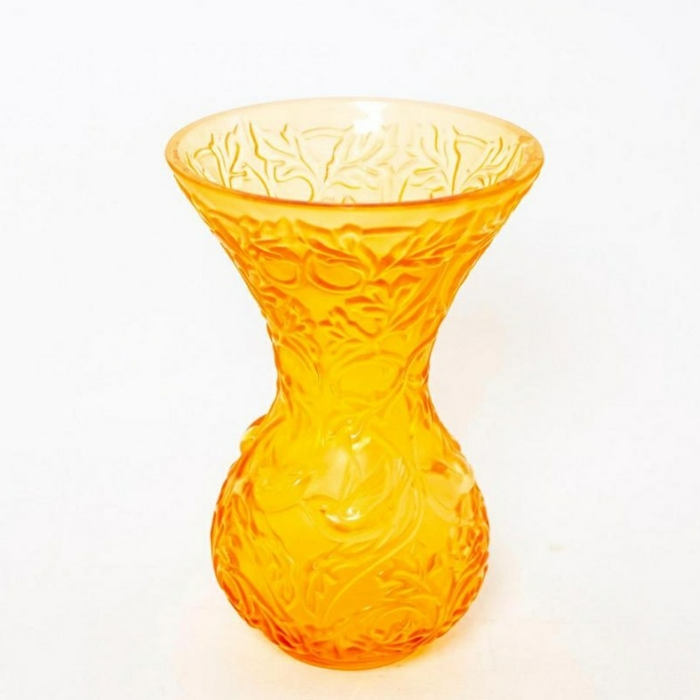 LALIQUE ARABESQUE AMBER VASE